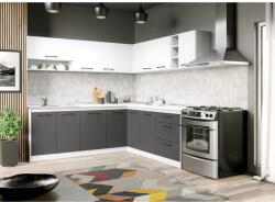  Lorand szürke-fehér konyhabútor - 37 - 231, 6/211, 6 cm