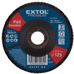 Extol PREMIUM 8803472 lamellás csiszoló acél, Alu, műa. és fa munkadarabok csiszolására, 125×22mm; P40, kúpos, max. : 12.300 ford. /perc, EN13743 ( 8803472 ) (8803472)