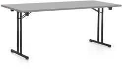  Összecsukható asztal 180 x 80 cm, fekete lábak, világos szürke