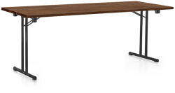  Összecsukható asztal 200 x 80 cm, fekete lábak, silverjack tölgy