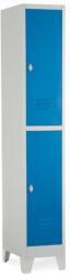 Rauman Fém szekrény - 2 doboz, 38 x 45 x 195 cm, fix lábakkal, lakathoz zár, kék - ral 5012
