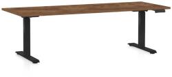 Rauman OfficeTech D állítható magasságú asztal, 200 x 80 cm, fekete alap, silverjack tölgy