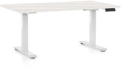Rauman OfficeTech D állítható magasságú asztal, 140 x 80 cm, fehér alap, fehér kőris