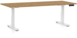 Rauman OfficeTech D állítható magasságú asztal, 180 x 80 cm, fehér alap, köves tölgy