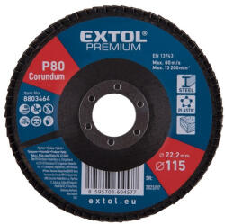 Extol PREMIUM 8803465 lamellás csiszoló acél, Alu, műa. és fa munkadarabok csiszolására, 115×22mm; P100, kúpos, max. : 13.200 ford. /perc, EN13743 ( 8803465 ) (8803465)