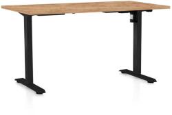 Rauman OfficeTech A állítható magasságú asztal, 140 x 80 cm, fekete alap, craft tölgy