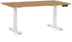Rauman OfficeTech D állítható magasságú asztal, 120 x 80 cm, fehér alap, köves tölgy