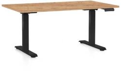 Rauman OfficeTech D állítható magasságú asztal, 120 x 80 cm, fekete alap, craft tölgy