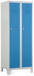 Rauman Fém szekrény, 60 x 50 x 160 cm, fix lábakkal, lakathoz zár, kék - ral 5012