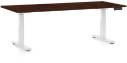 Rauman OfficeTech D állítható magasságú asztal, 180 x 80 cm, fehér alap, wenge