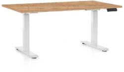 Rauman OfficeTech C állítható magasságú asztal, 140 x 80 cm, fehér alap, craft tölgy