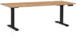 Rauman OfficeTech C állítható magasságú asztal, 180 x 80 cm, fekete alap, craft tölgy