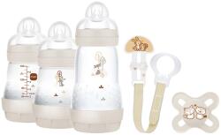 MAM Ajándék újszülött kezdő szett, anti-colic önsterilizáló cumisüvegekkel - Bézs állatos