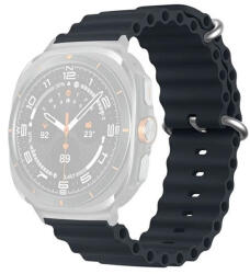 Samsung Galaxy Watch Ultra (47mm) SM-L705, szilikon pótszíj, állítható, hullámos kialakítás, sötétszürke