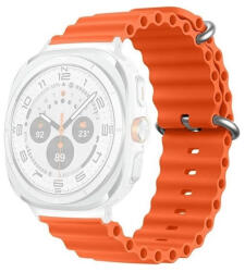 Samsung Galaxy Watch Ultra (47mm) SM-L705, szilikon pótszíj, állítható, hullámos kialakítás, narancssárga