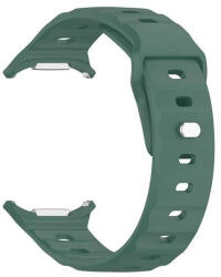 Samsung Galaxy Watch Ultra (47mm) SM-L705, szilikon pótszíj, légáteresztő, 3D homorú minta, sötétzöld