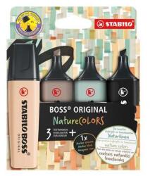 STABILO Szövegkiemelő készlet, 2-5 mm, STABILO "BOSS original NatureColors", 4 különböző szín (70/4-2-5)