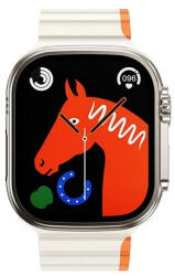 Apple Watch 4-6, SE, SE (2022) (38 / 40 mm) / Watch 7-9 (41 mm) / Watch 10 (42 mm), szilikon pótszíj, mágneses zár, kétszínű, 3D minta, Hoco AS102, fehér/narancssárga