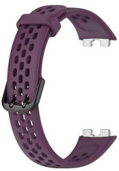 Huawei Band 8 / 9 / 10, szilikon pótszíj, lyukacsos, légáteresztő, lila