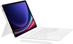 Samsung Tab S9 11.0 SM-X710 / X716B, Bluetooth billentyűzetes mappa tok, mágneses rögzítés, stand, érintőceruza tartó, Samsung Book Cover Keyboard AI, fehér, gyári