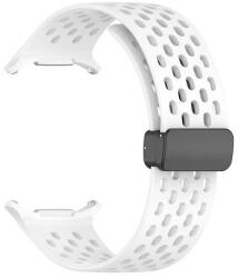 Samsung Galaxy Watch Ultra (47mm) SM-L705, szilikon pótszíj, lyukacsos, légáteresztő, fehér