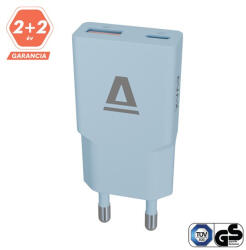 AVAX CH641LB NANO SLIM 30W töltő adapter USB-C (PD3.0)+USB-A (QC3.0), világoskék (AVAX CH641LB) - mzona