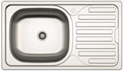 MOFÉM Evo2 1b1d 1 Medence Rozsdamentes Acél Mosogató 760x435 150mm Mély Ráépíthető, Furat Nélkül