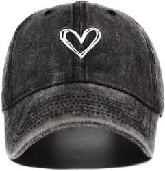 HARAHU Baseball sapka Heart - Fekete KP37133