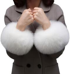 HARAHU Szőrme mandzsetta - Fehér KP37098