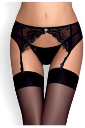Obsessive Portjartier și tanga Charms negru, XXL
