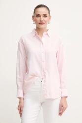 Pepe Jeans len ing CHIPPER női, galléros, rózsaszín, relaxed, PL304993 - rózsaszín M