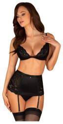 Obsessive Blanita háromrészes szett, fekete, S/M