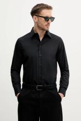 Benetton ing férfi, galléros, fekete, slim, 5X3LUQ049 - fekete XL