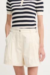 Barbour pamut rövidnadrág Cecile női, bézs, sima, magas derekú, LST0019CR31 - bézs 46
