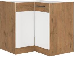 Lempert Niki 30. konyha 90X90 DN 2F BB 83/83x82x52cm fényes fehér/lan. tölgy (munkalap nélk)