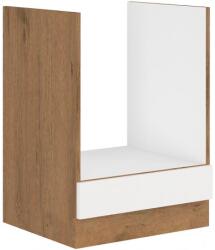 Lempert Niki 30. konyha 60 D GAZ BB 60x82x52cm fényes fehér/lancelot tölgy (munkalap nélkül)