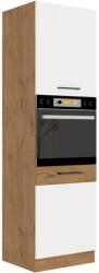 Lempert Niki 30. konyha 60 DP-210 2F 60x210x57cm fényes fehér/lancelot tölgy