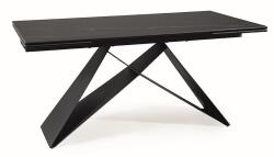 SIGNAL MEBLE Westin kerámia étkező asztal matt fekete láb/ fek. sahara noir ((160-240)X90)