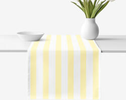 Goldea napron de masă 100% bumbac - dungi galbene 35x140 cm