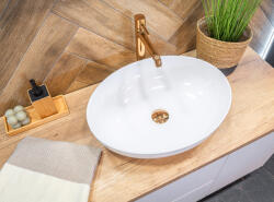 Laveo DESNA ovális kerámia mosdó túlfolyó nélkül, fehér - mosibolt - 42 990 Ft