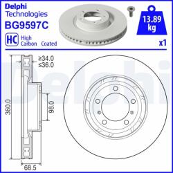 DELPHI Disc frana DELPHI BG9597C (BG9597C) - fixbox