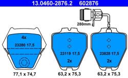 ATE Set placute frana ATE 13.0460-2876.2 (13.0460-2876.2)