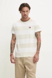 Tommy Jeans pamut póló bézs, férfi, mintás, DM0DM20766 - fehér L
