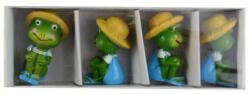  Figura béka poly 4, 4cm s/4 kalapos zöld (VTA150)