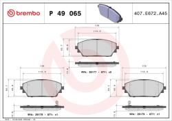 BREMBO Set placute frana BREMBO P 49 065 (P 49 065)