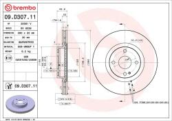 BREMBO Disc frana BREMBO 09. D307.11 (09.D307.11)