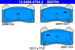 ATE Set placute frana ATE 13.0460-4704.2 (13.0460-4704.2)