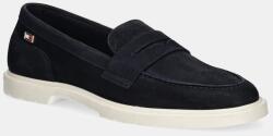 Tommy Hilfiger nubuk mokaszin FLAG SOFT NUBUCK LOAFER sötétkék, női, lapos talpú, FW0FW08679 - sötétkék Női 39