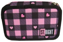 St. Majewski Penar echipat 3 fermoare, Majewski, Gama St. Right, Colectia Pink Checkered 2025, PC-05, 20x13x6 cm (5903235691201) Penar