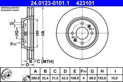 ATE Disc frana fata Saab 900 I, 9000 ATE 24.0123-0101.1 (24.0123-0101.1)